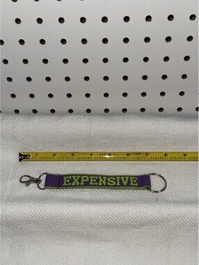 🩷 Lanyard Keychain Ring & Lobster Claw - Embroidered  Strap -  Expensive Purple